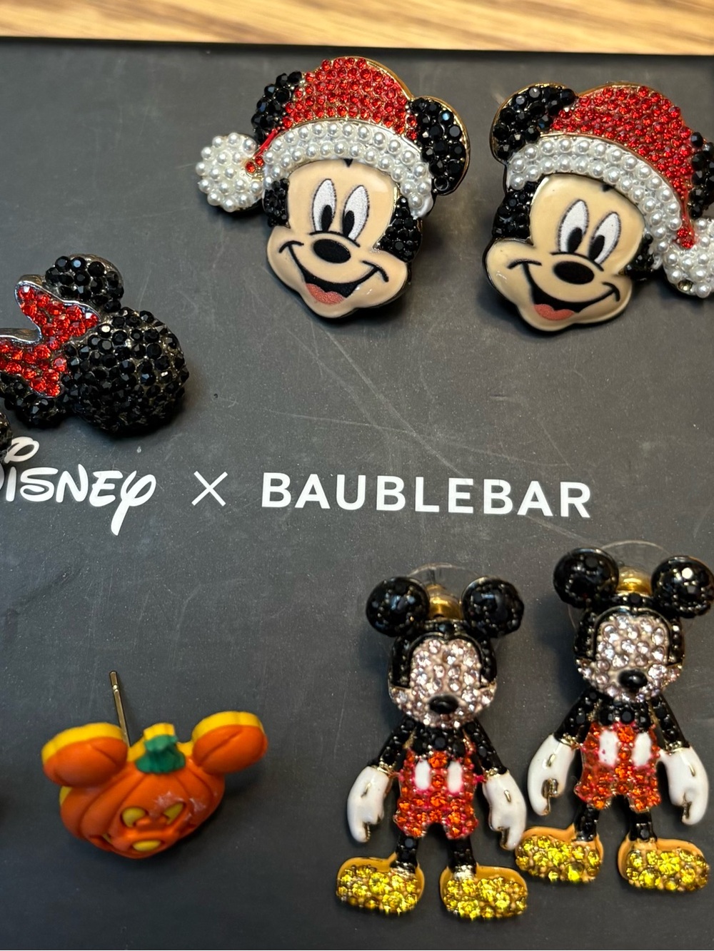 BaubleBar Kids Mickey Holiday Earring Set - Red, Black, White, Yellow, Orange